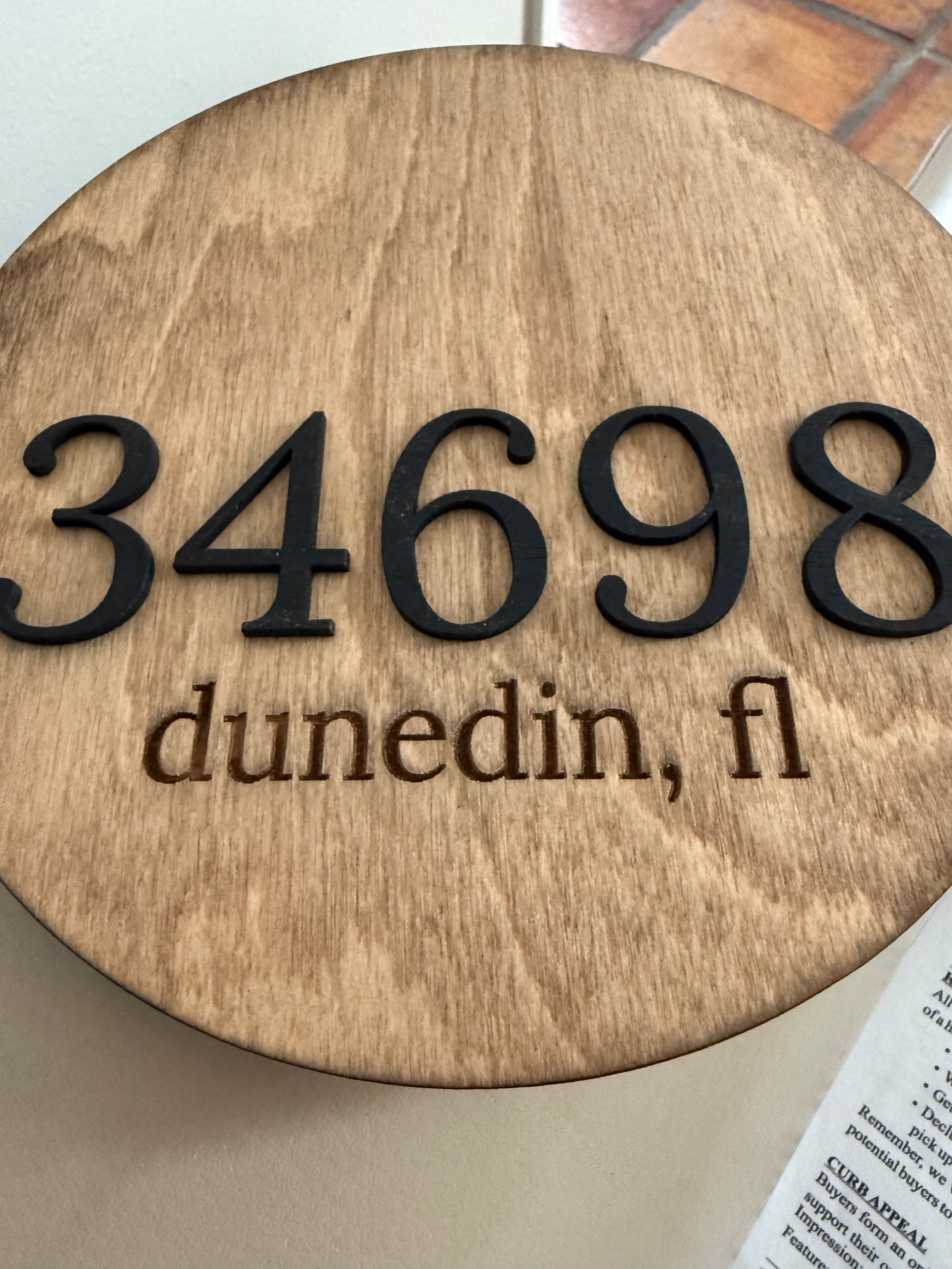 8 inch round zip code or HOME wall art Customizable
