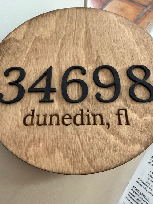 8 inch round zip code or HOME wall art Customizable