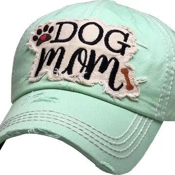 Dog Mom Washed Vintage Ballcap Hat