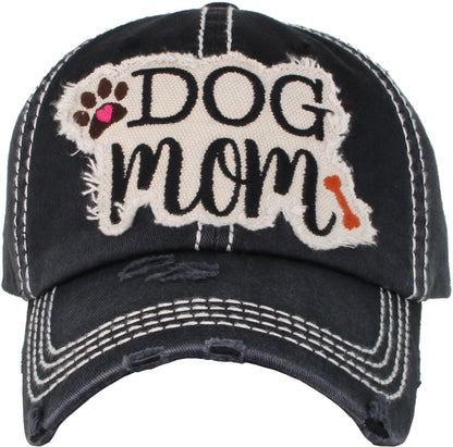 Dog Mom Washed Vintage Ballcap Hat