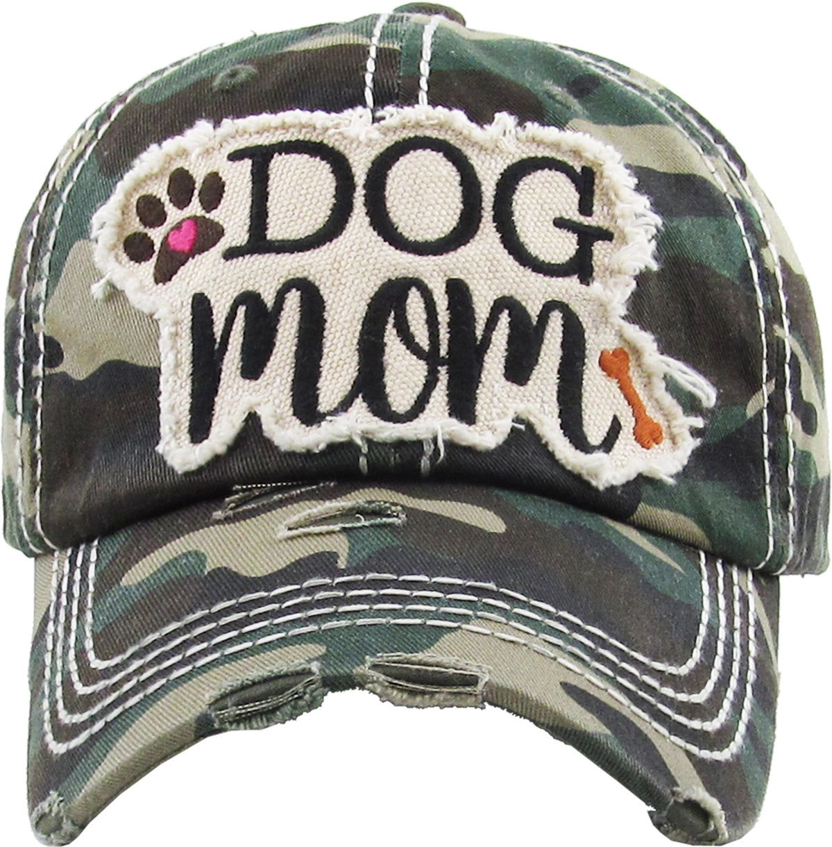 Dog Mom Washed Vintage Ballcap Hat