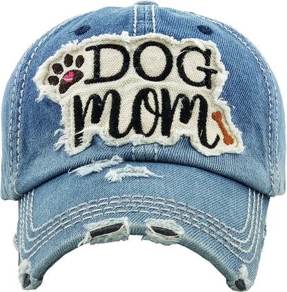 Dog Mom Washed Vintage Ballcap Hat