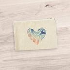 Abstract Beach Heart -  Canvas Zipper Pouch