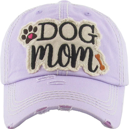 Dog Mom Washed Vintage Ballcap Hat