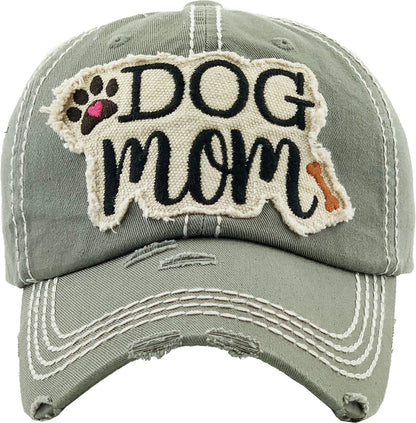 Dog Mom Washed Vintage Ballcap Hat