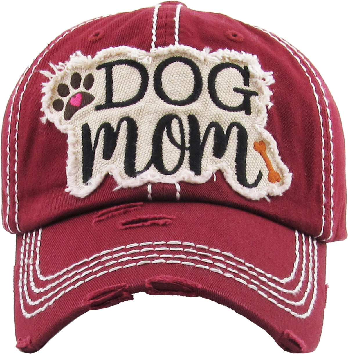 Dog Mom Washed Vintage Ballcap Hat