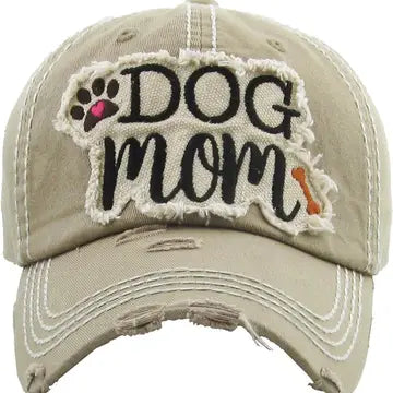 Dog Mom Washed Vintage Ballcap Hat